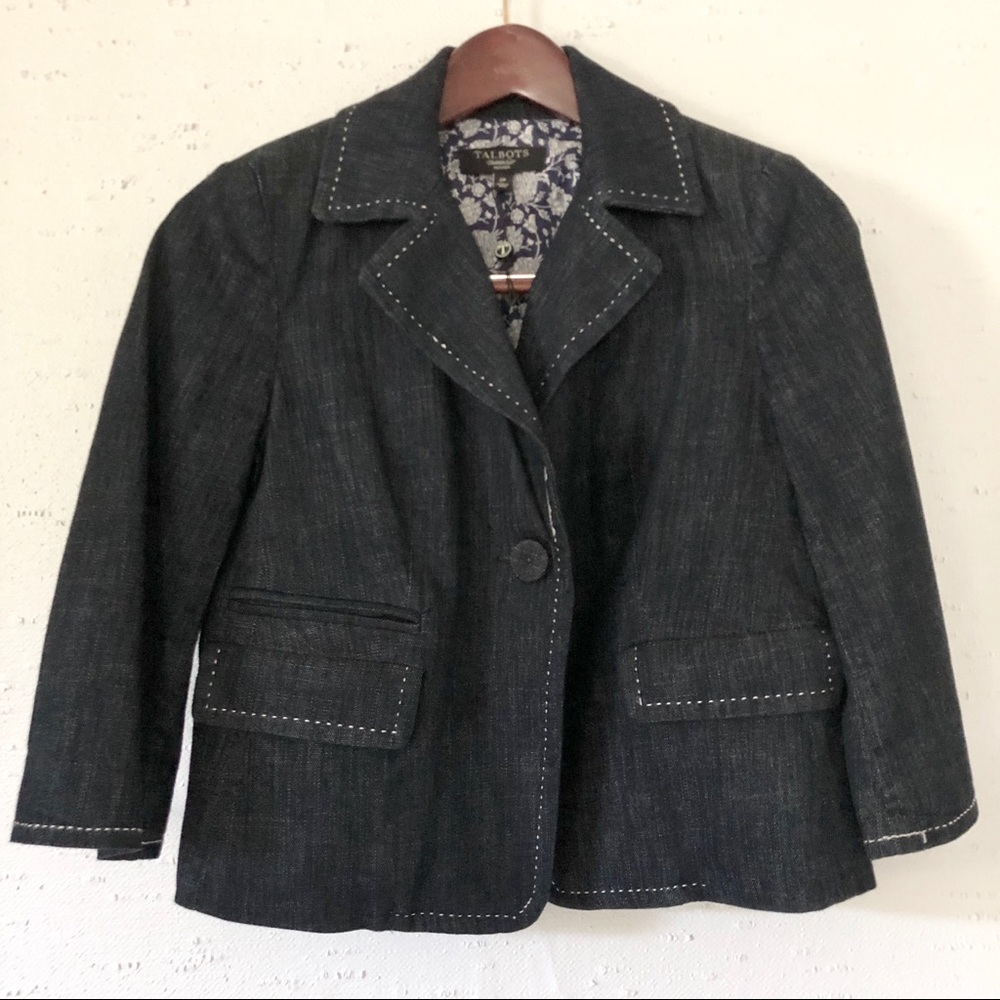 Talbots Denim Blazer Size 2P